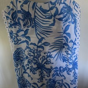 Lilly Pulitzer Blue And White Floral Shift Dress
